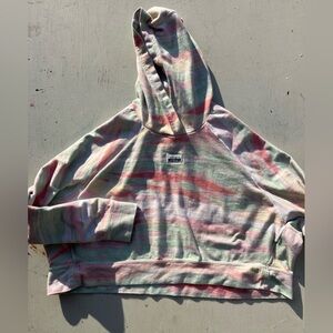 Women's Adidas Hoodie Multicolor 3Stripe Logo M Vibrant Streetwear CROPPED